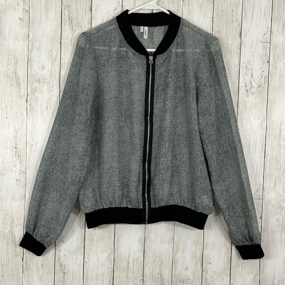 Studio Y Sheer Light Weight Zip Up Long Sleeve Sheer Jacket Medium - Picture 1 of 11
